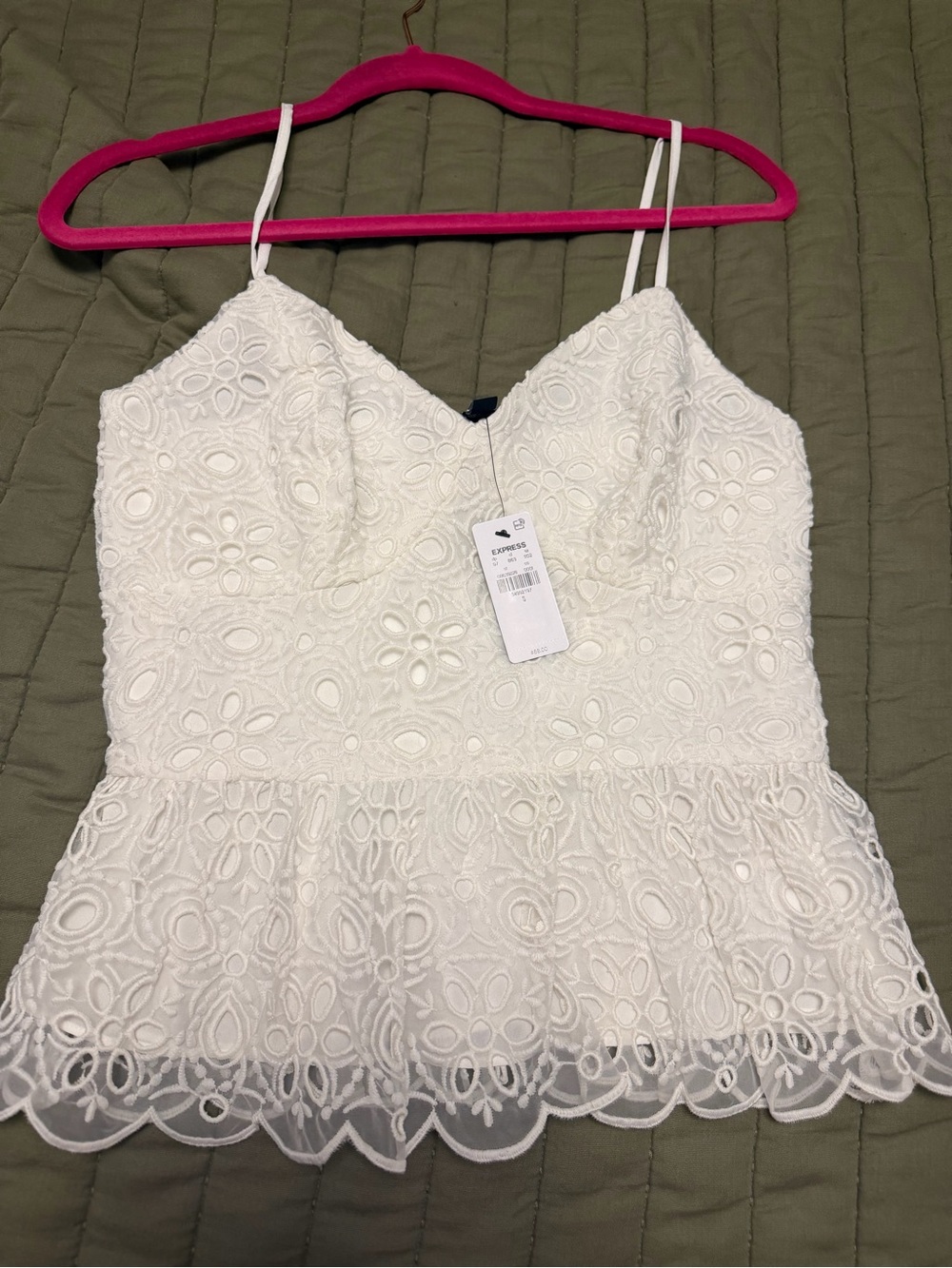 Express White Lace Peplum Camisole